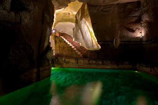 Naples, Italy - October 09, 2019: Ancient Roman Underground Cisterns (Pluvial Tanks).