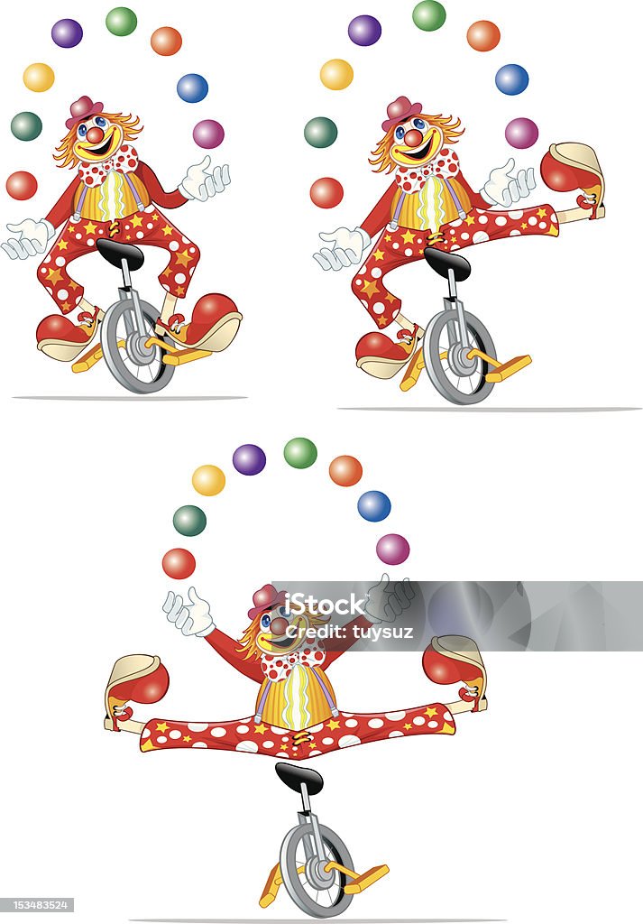 Clown Clown and Bicycle Balance stock vector
