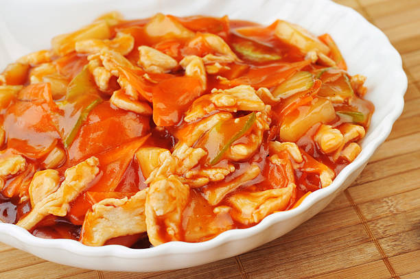 chinese food on plate close up