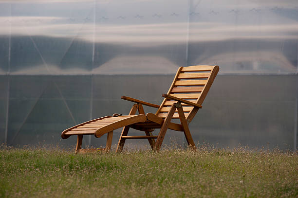 Deck Wooden chair stock photo