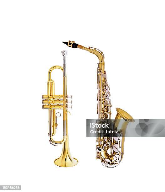 Saksofon I Kornet - zdjęcia stockowe i więcej obrazów Jazz - Jazz, Bez ludzi, Brass Band