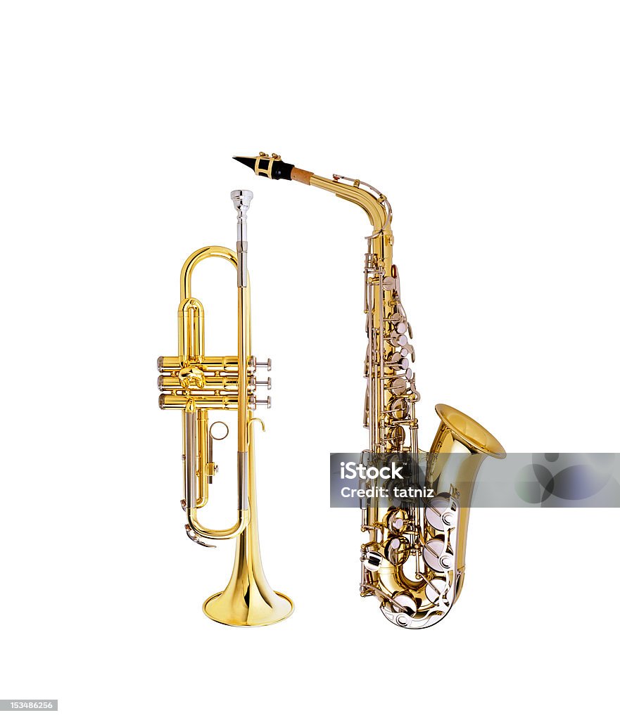 Saxofone e cornet - Foto de stock de Jazz - Estilo Musical royalty-free