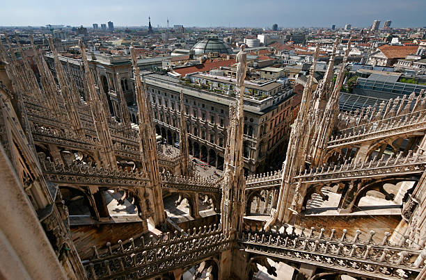 Vista da Duomo Telhado - fotografia de stock