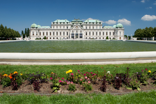Belvedere Palace Vienna, historic building and landmark at good weather