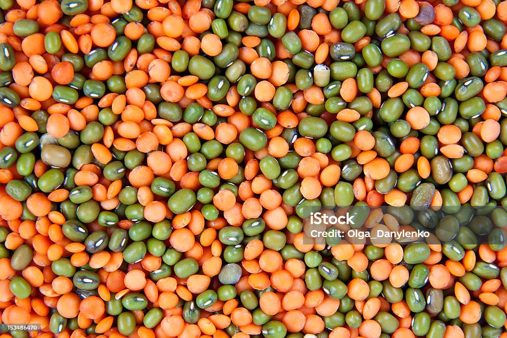 Rosso e verde per le lenticchie - Foto stock royalty-free di Alimenti secchi