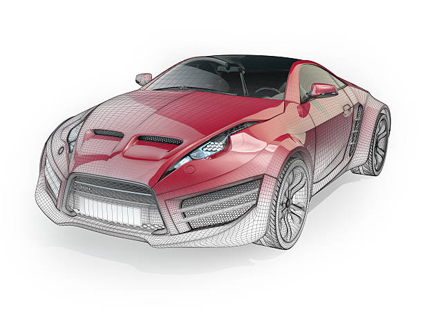 istock Sports car with wireframe 153489208