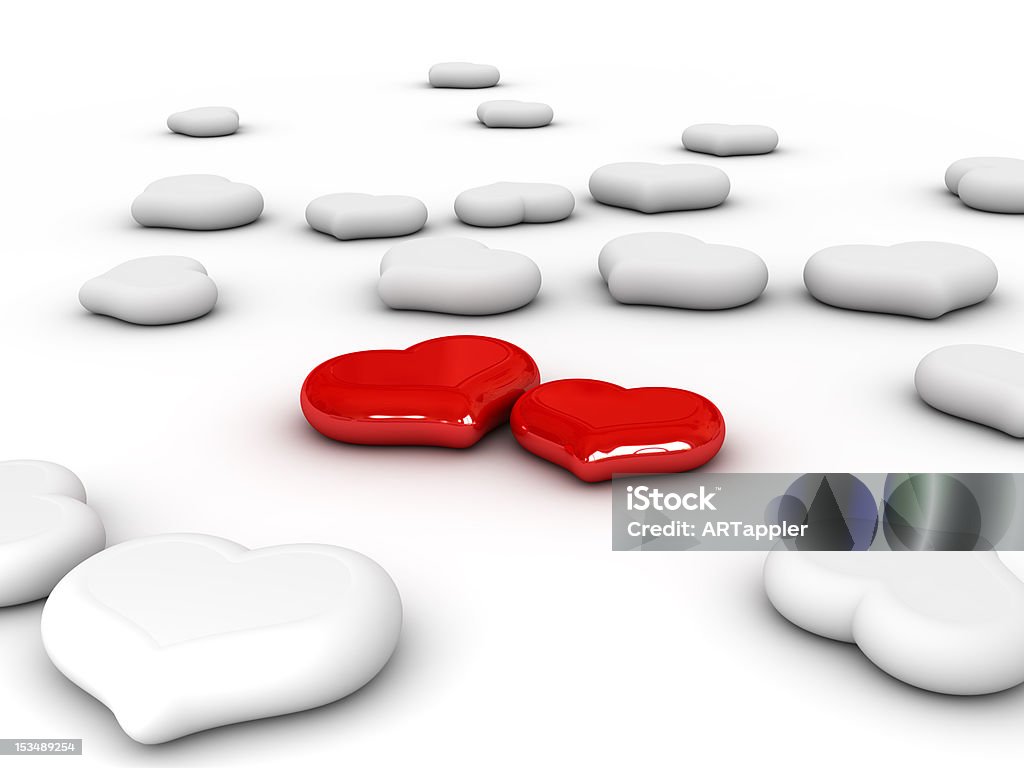 Love (zwei Rote Herzen - Lizenzfrei Abstrakt Stock-Foto