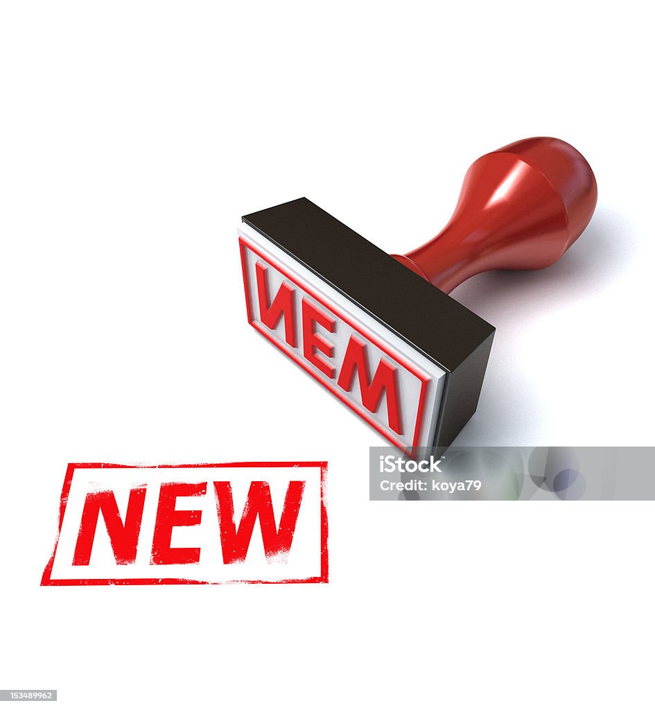 Новая резиновая печать 3d иллюстрация - Стоковые фото Красный роялти-фри