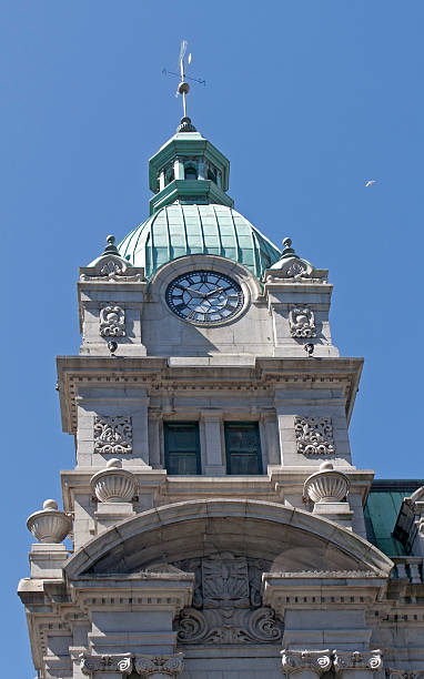 istock Ancient Clock Tower of Sinclair Centre in Vancouver 153490906