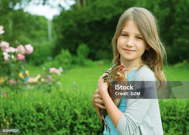 Giovane Agricoltore - Fotografie stock e altre immagini di Bambine femmine - Bambine femmine, Pollo, Tenere