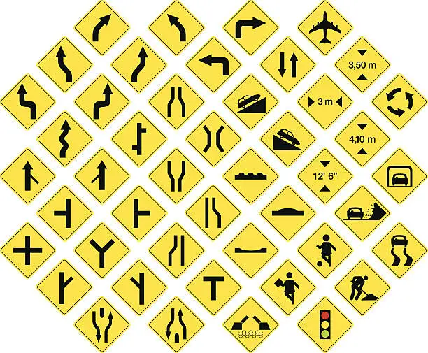 Vector illustration of road signs 3