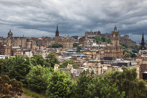 the view of the city from the Calton Hill