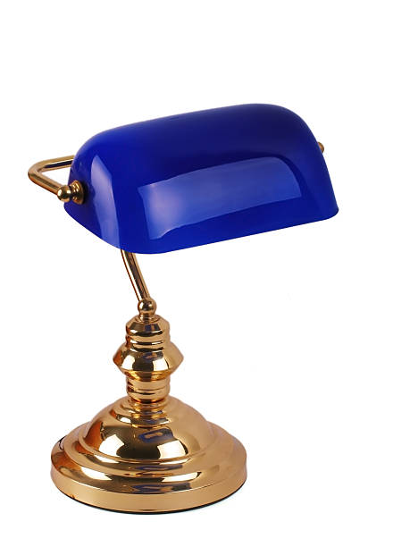 Classic bankers lamp Classic bankers lamp isolated on a white background gold desk lamp stock pictures, royalty-free photos & images