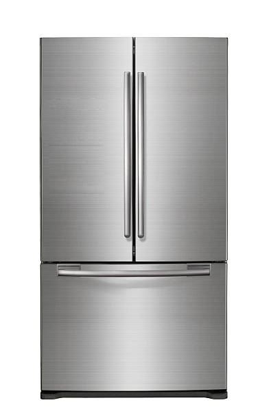 Modern refrigerator isolated on white Modern refrigerator isolated on white background remote location stock pictures, royalty-free photos & images