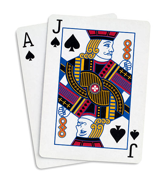 Blackjack Blackjack with Ace and Jake of spades ace stock pictures, royalty-free photos & images