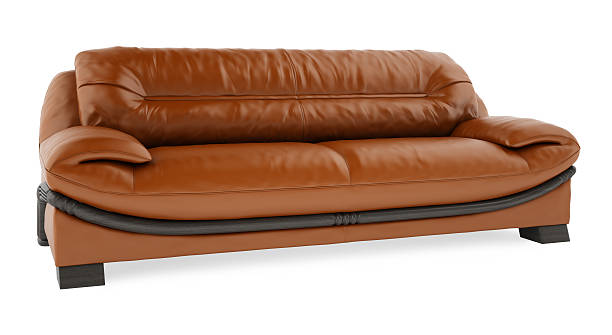 Brown sofa on a white background stock photo