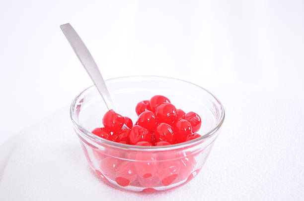 Bowl of cherries stock photo