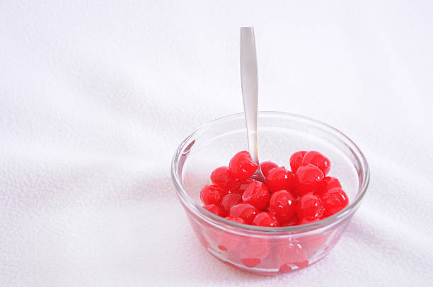 Cherries in a bowl stock photo