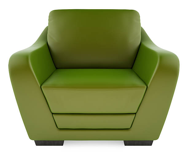 Green chair on a white background stock photo