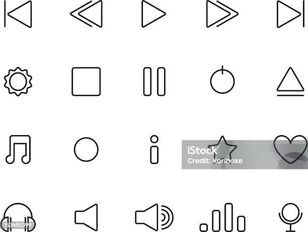 Icônes De Joueur Vecteurs libres de droits et plus d'images vectorielles de Aller de l'avant - Aller de l'avant, Baladeur MP3, Bruit