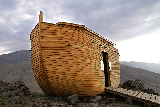 Noah's Ark Noah's Ark construction on Ararat noahs ark stock pictures, royalty-free photos & images