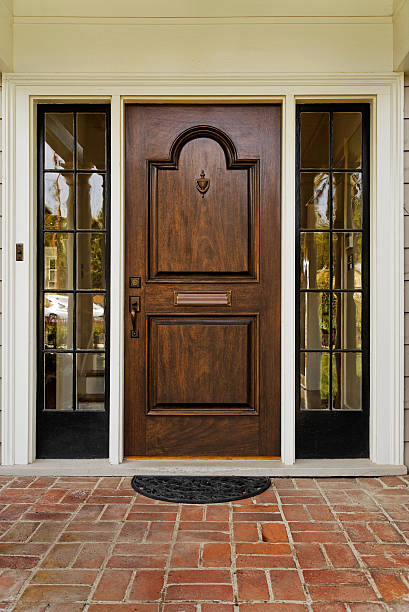 Wooden Front Door stock photo