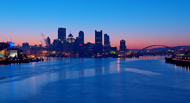 Pittsburgh Skyline at Sunrise stock photo