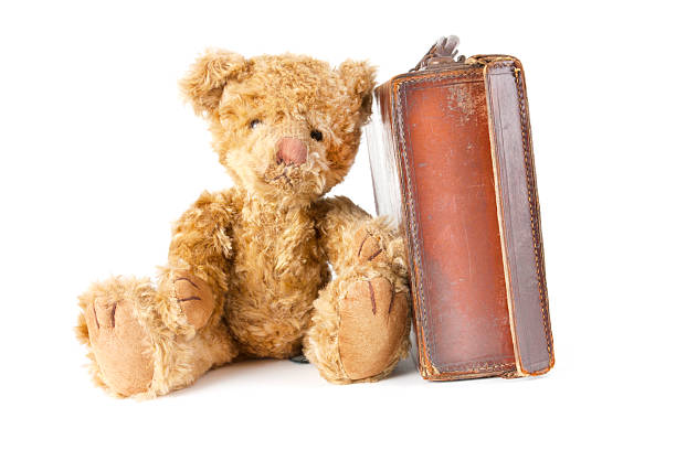 istock teddy bear and vintage old suitcase 153496297