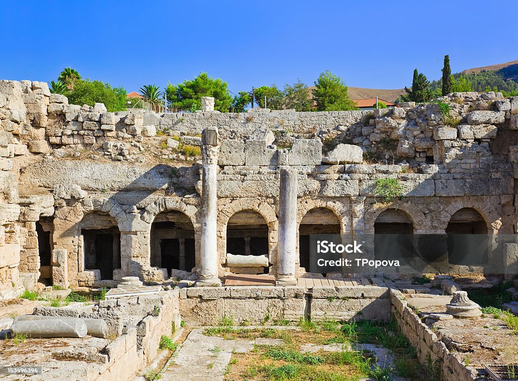 Rovine di Corinto, Grecia - Foto stock royalty-free di Antico - Condizione