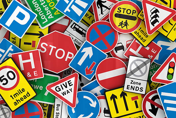 istock Many British traffic signs 153496548