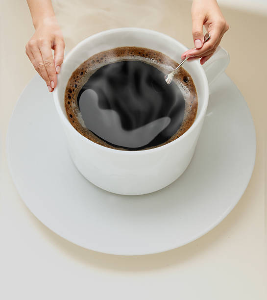 Giant cup of coffee stock photo