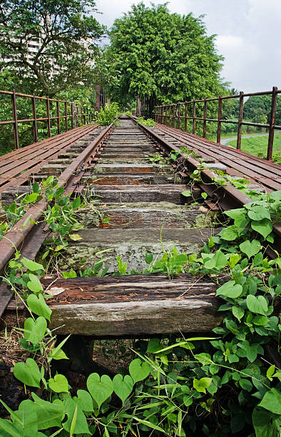 Abandoned railway track stock photo