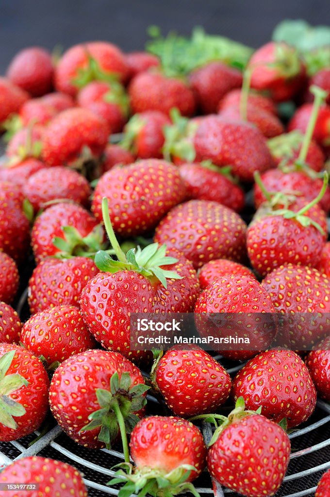 Strawberries Organic strawberries on  a dark background. Berry Fruit Stock Photo