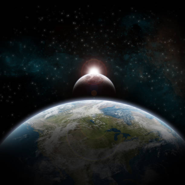 Eclipse over the USA Eclipse over the USA made with photoshop CS4 lunar meteorite stock pictures, royalty-free photos & images