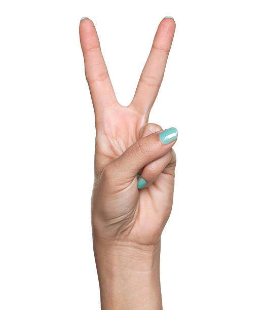 Number Two Peace Stock Photo - Download Image Now - Peace Sign