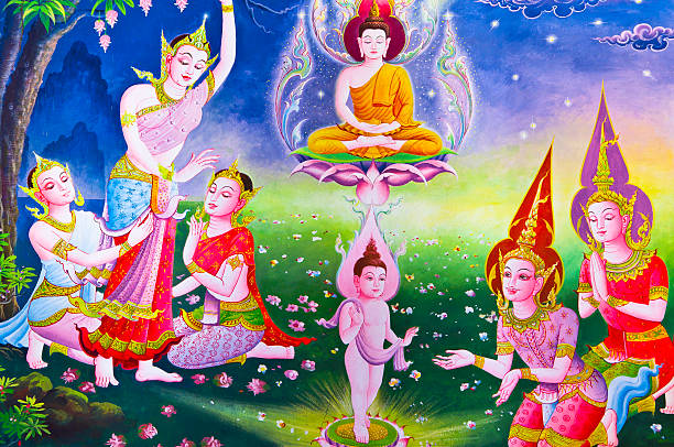 istock Traditional Thai-style painting art. 153498805