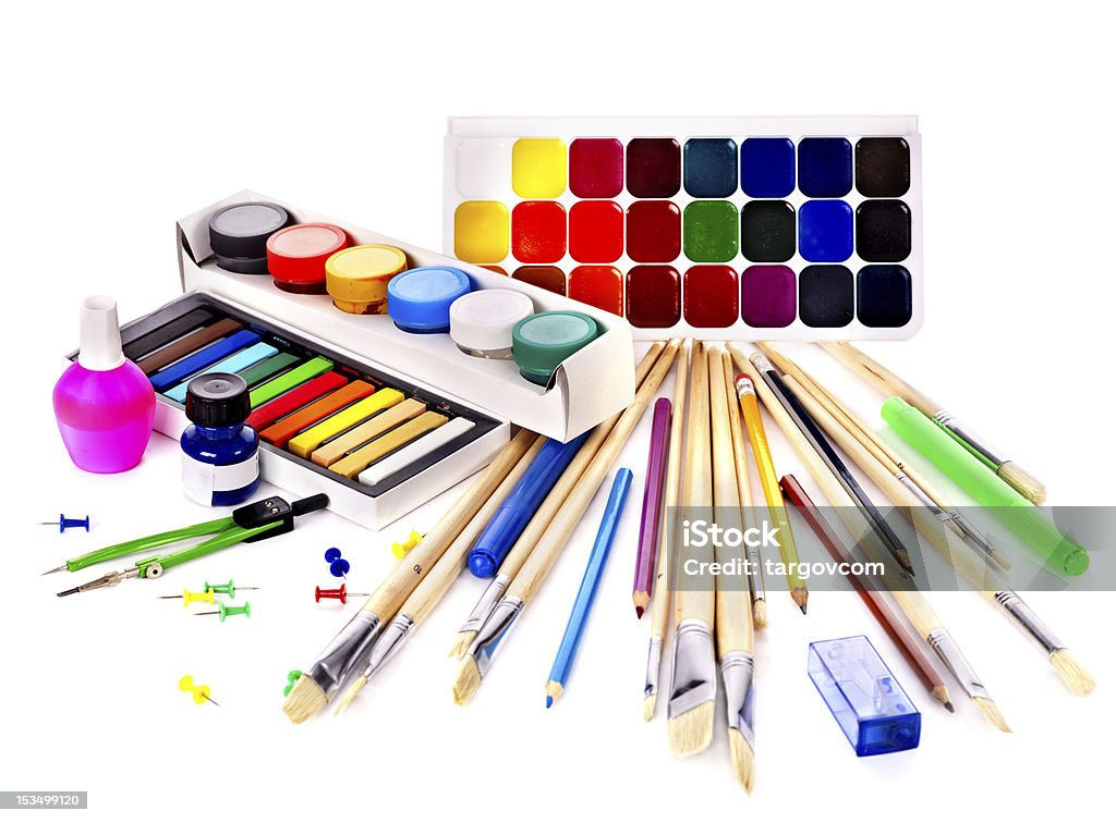 Set Of Back To School Art Supplies Stock Photo - Download Image Now - Art,  Art And Craft, Back to School - iStock