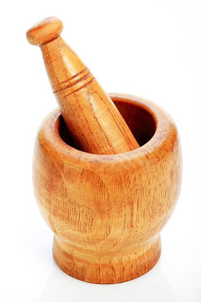 istock Wooden mortar with clipping path 153499192