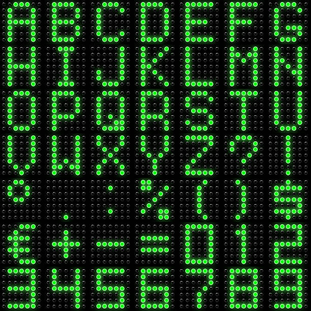 3D dot-matrix font with reflection stock photo