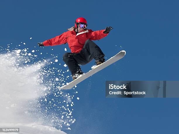 Snowboard Jump Stock Photo - Download Image Now - Snowboarding, Snowboard, Jumping