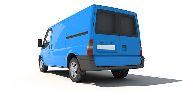 istock Rear view of blue van 153500686