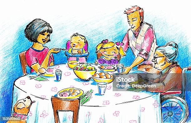 Family Stock Illustration - Download Image Now - Daughter, Father, Serving - Sport