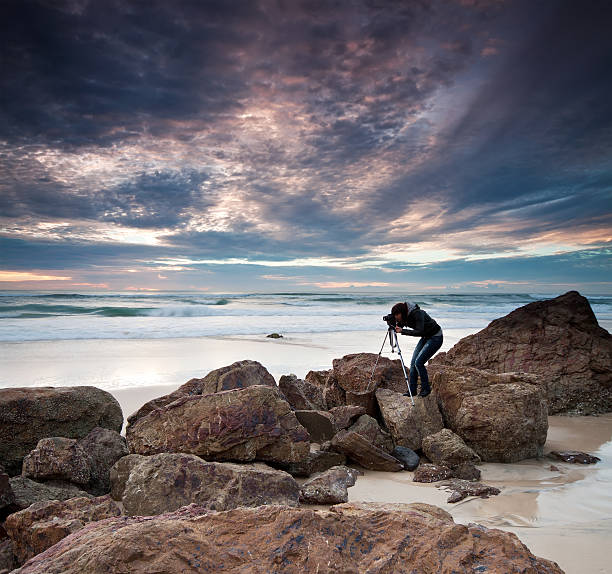 포토그래퍼 템즈 해양수 - australia photographing camera beach 뉴스 사진 이미지