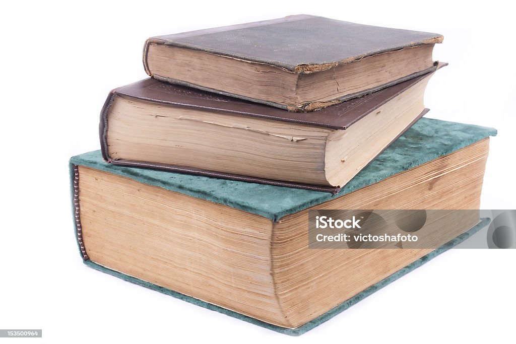 Tre vecchi libri - Foto stock royalty-free di Antico - Condizione