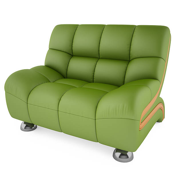 Green chair on a white background stock photo