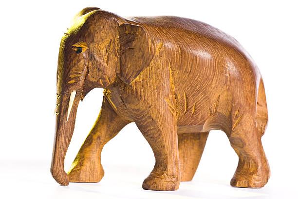 istock elephant figure of wood 153501351