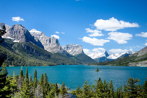 горы, ледник национальный парк-монтана - montana water landscape nature стоковые фото и изображения