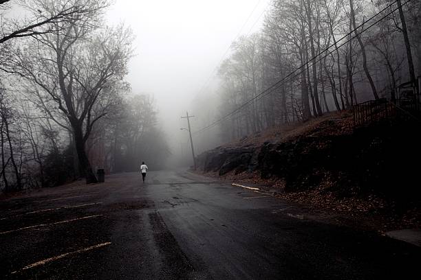 Running into the unknown, one part scary woods another part adventure.