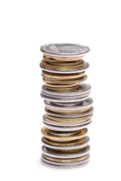istock Stack of uah coins isolated on white background 153503506