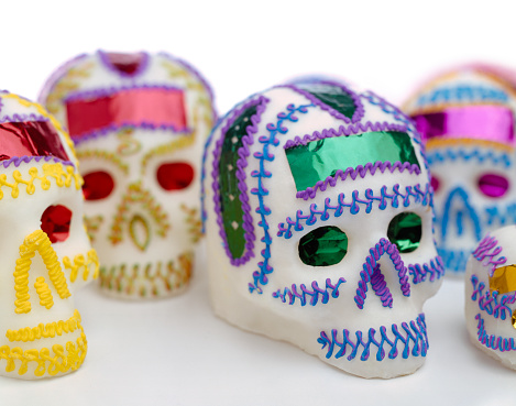 Sugar skulls, a mexican tradition in the day of the dead